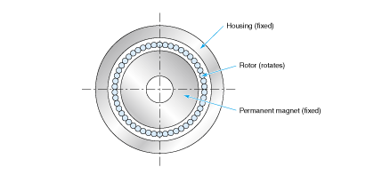 Sectional view of coreless motor