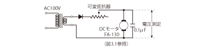 モータを半波整流した電源で回す