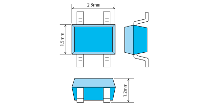 Example of chip type Hall element