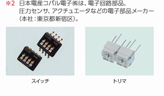 ※2　日本電産コパル電子㈱は、電子回路部品、圧力センサ、アクチュエータなどの電子部品メーカー（本社：東京都新宿区）。