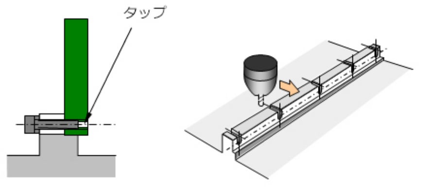 スケールの裏面からの取付例